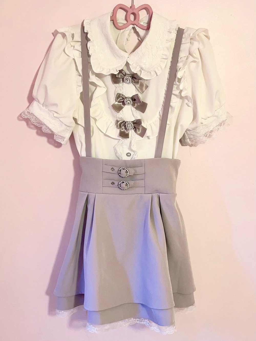♡ ma*rs buckle suspender skirt ♡
